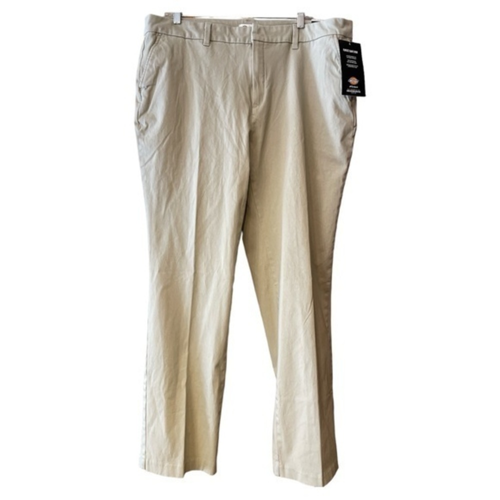 Dickies Womens Perfect Shape Dress Pants Straight Slimming Stretch 18W Tan NWT‎